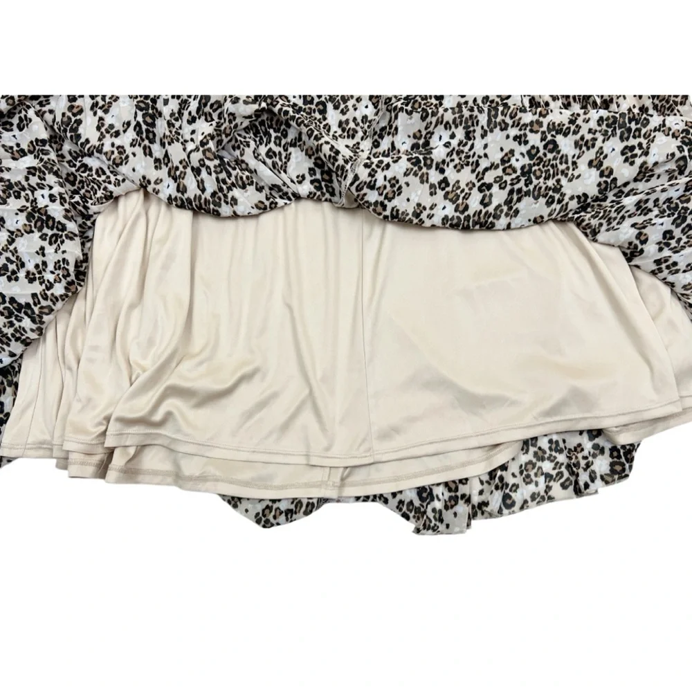 Lane Bryant Leopard Print Pull On Pleated Skirt Plus Size 26/28
